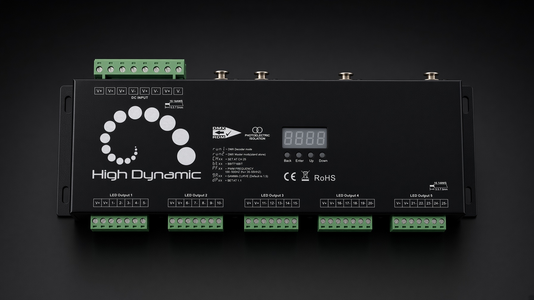 High Dynamic DMX decoder controller for professional LED lighting